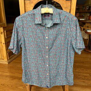 UNTUCKit Short Sleeve, Blue & Red Print, Men's Size Small